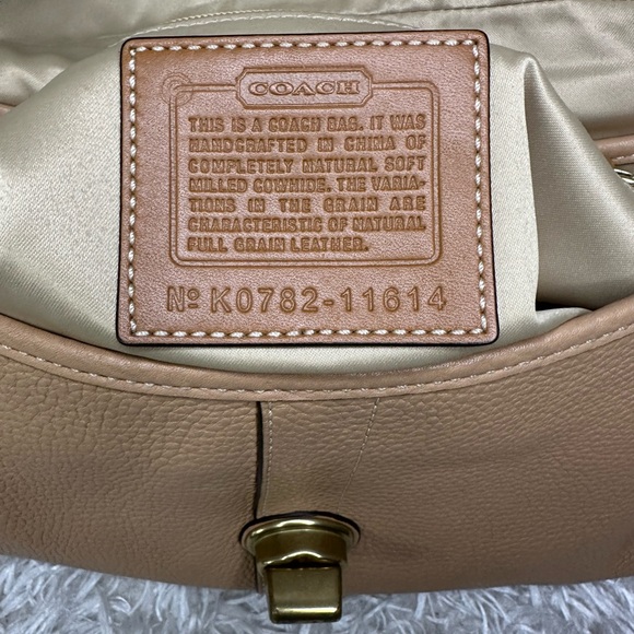 Coach Ergo Pebbled Leather Flap Shoulder Bag Tan - Picture 7 of 8